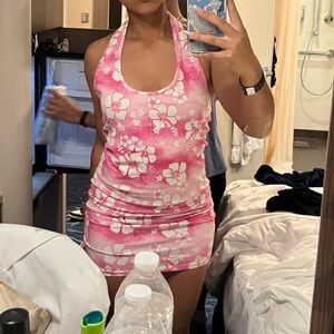 Hollister Pink Floral One Shoulder Dress